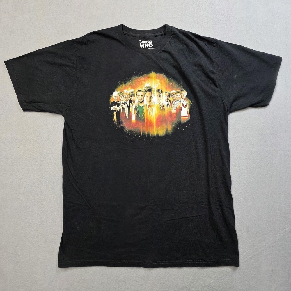 Doctor Who Shirt Mens XL BBC All Doctors Graphic Tee 2009 David Tennant Sci Fi